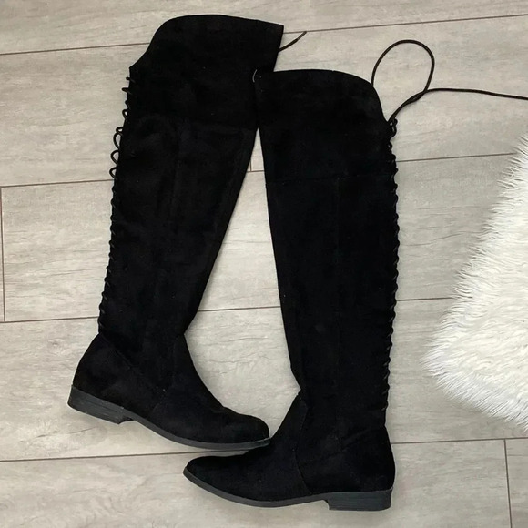 L4L Over The Knee Boots Faux Suede, Size 8.5 - Picture 1 of 5